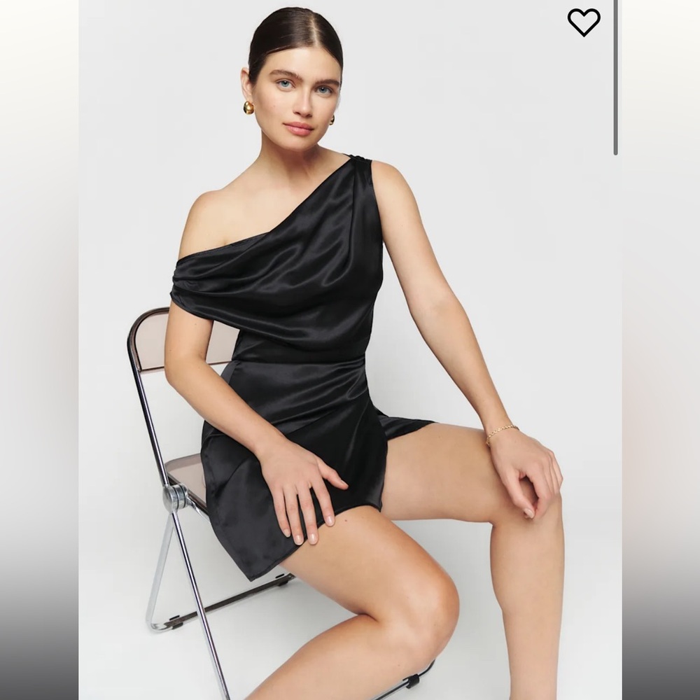 Reformation Alanis Silk Dress Black - Size 6